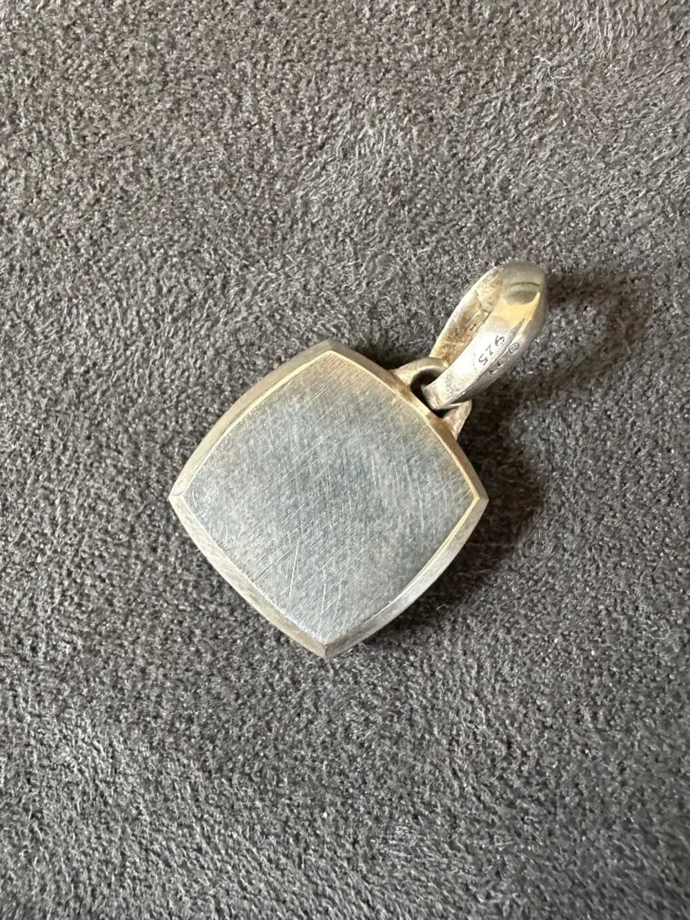 David Yurman Armory Amulet Pendant w/ Pavé Black Diamonds & Sterling Silver RARE